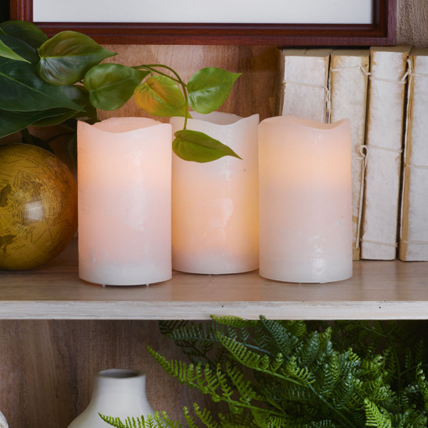 Mikasa White LED Wax Pillar Candles Wayfair   Mikasa White LED Wax Pillar Candles 